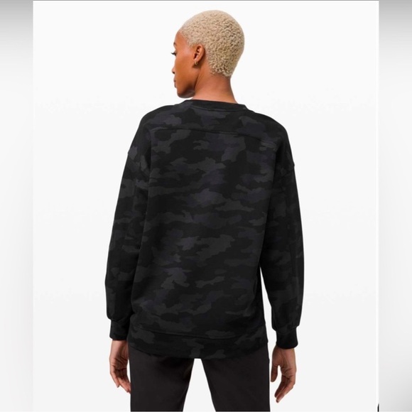 Lululemon Athletica Perfectly Oversized 365 Camo Deep Coal Sweatshirt size 10 - Picture 2 of 10